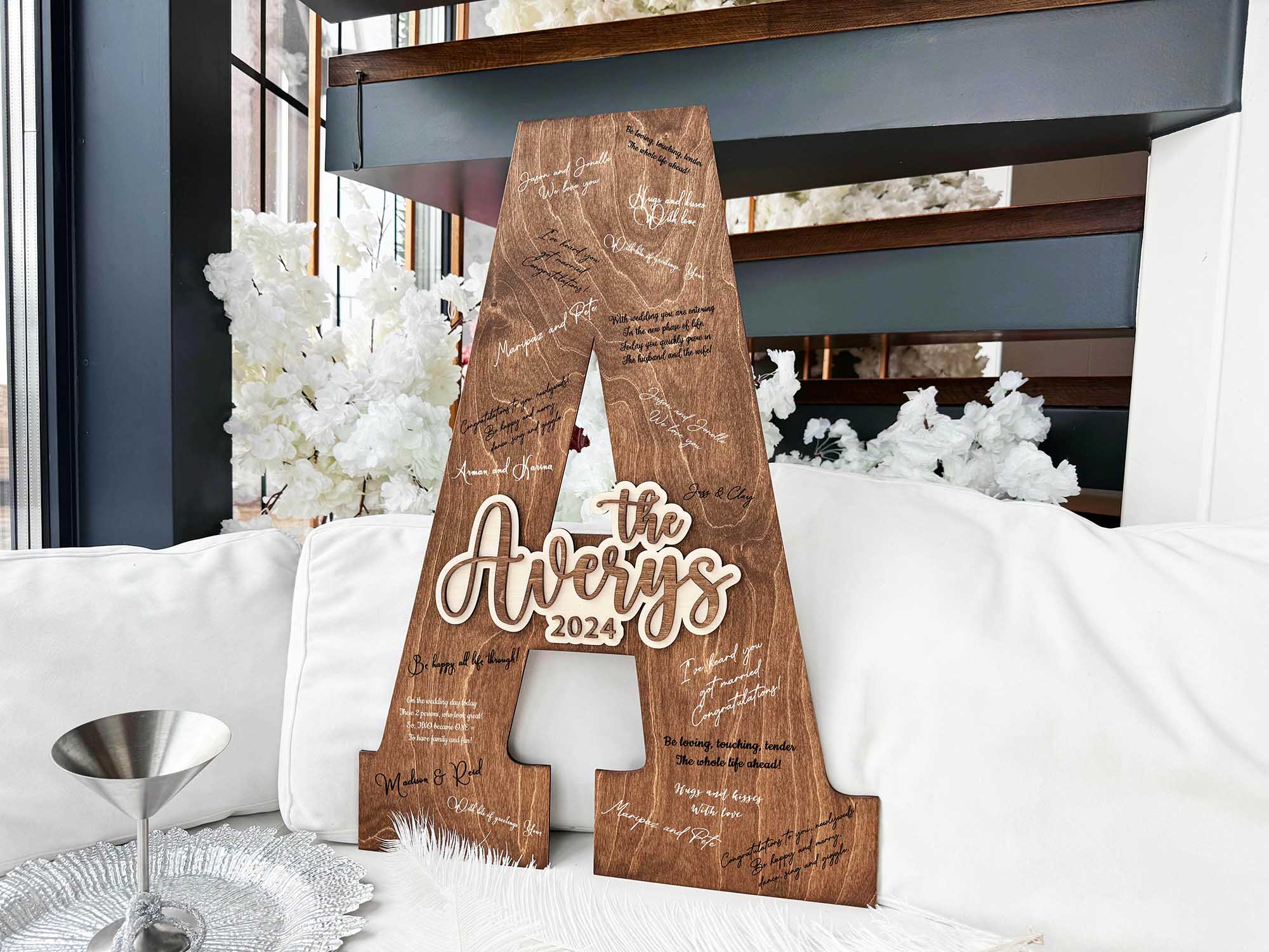 Letter Guest Book, Distressed Letter Sign, Wood Letters, Wedding Guest Book Alternative, Guest deals Book Sign, Wood Guest Book, Wood Cutout, P